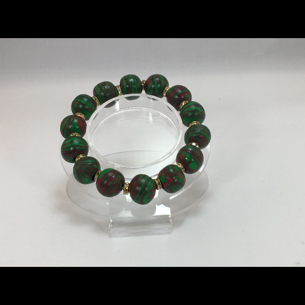 Unique Handmade Polymer Clay Bracelet & Earrings - Picture 4 of 10